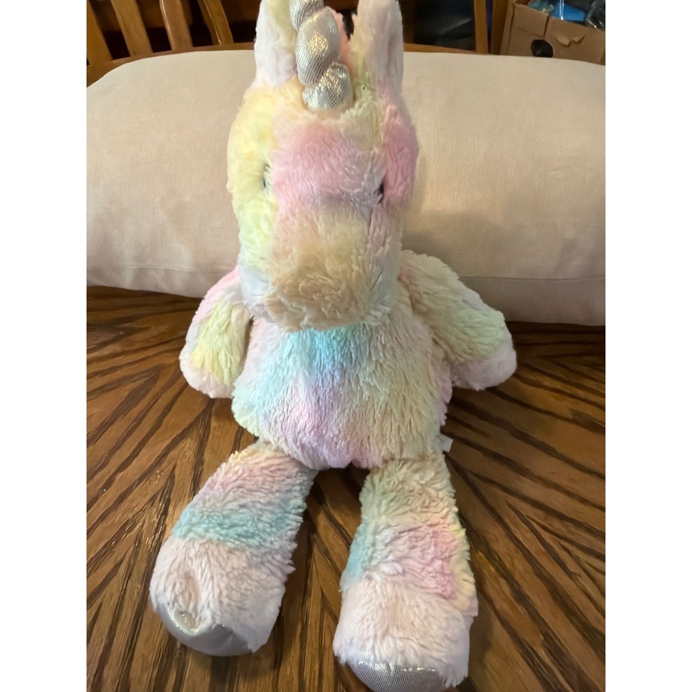 Mary Meyer Marshmallow Zoo Rainbow Unicorn Pastel Tie Dye Plush Silver Horn 2024